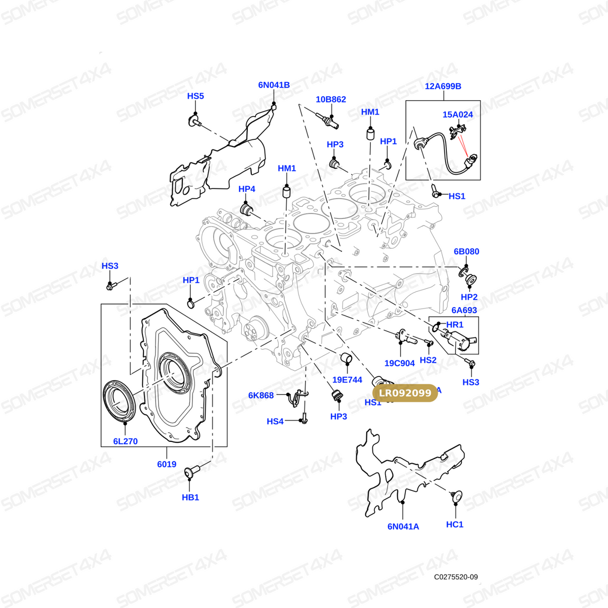 LR092099 LAND ROVER - KNOCK SENSOR From AUTOTEC