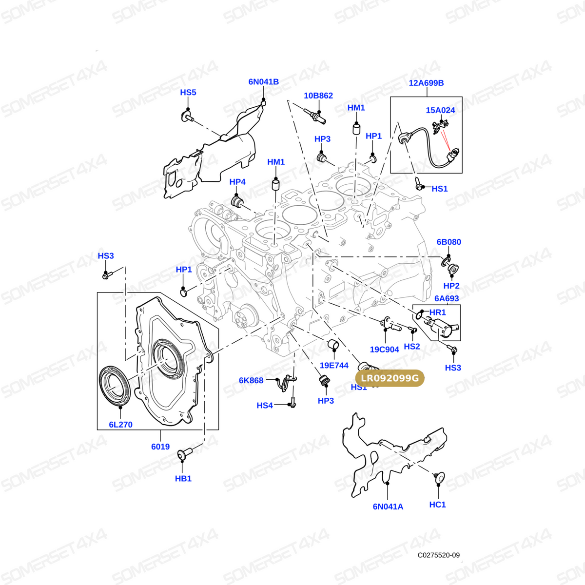 LR092099G LAND ROVER - KNOCK SENSOR From BOSCH