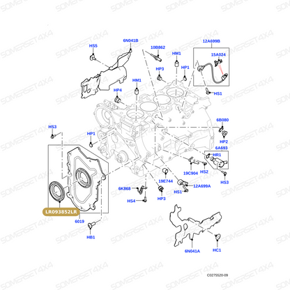 LR093852LR GENUINE LAND ROVER - SEAL - CRANKSHAFT OIL - FRONT
