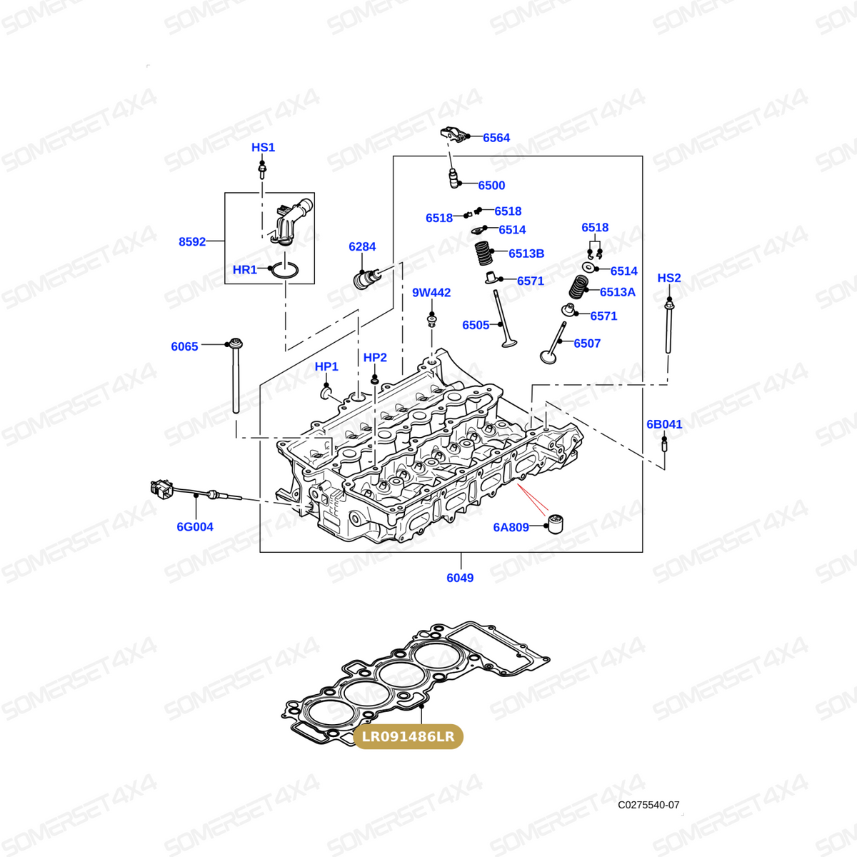 LR091486LR GENUINE LAND ROVER - GASKET - CYLINDER HEAD
