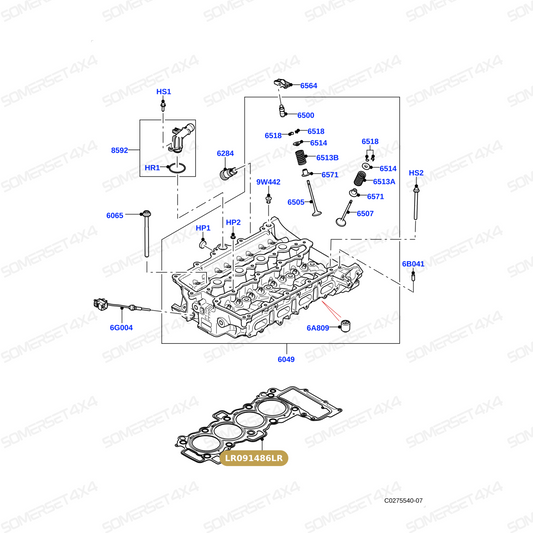 LR091486LR GENUINE LAND ROVER - GASKET - CYLINDER HEAD