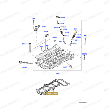 LR091486G LAND ROVER - GASKET - CYLINDER HEAD AJ20P4 AJ200 L405;L494;L538;L550;L551;L663 From ELRING