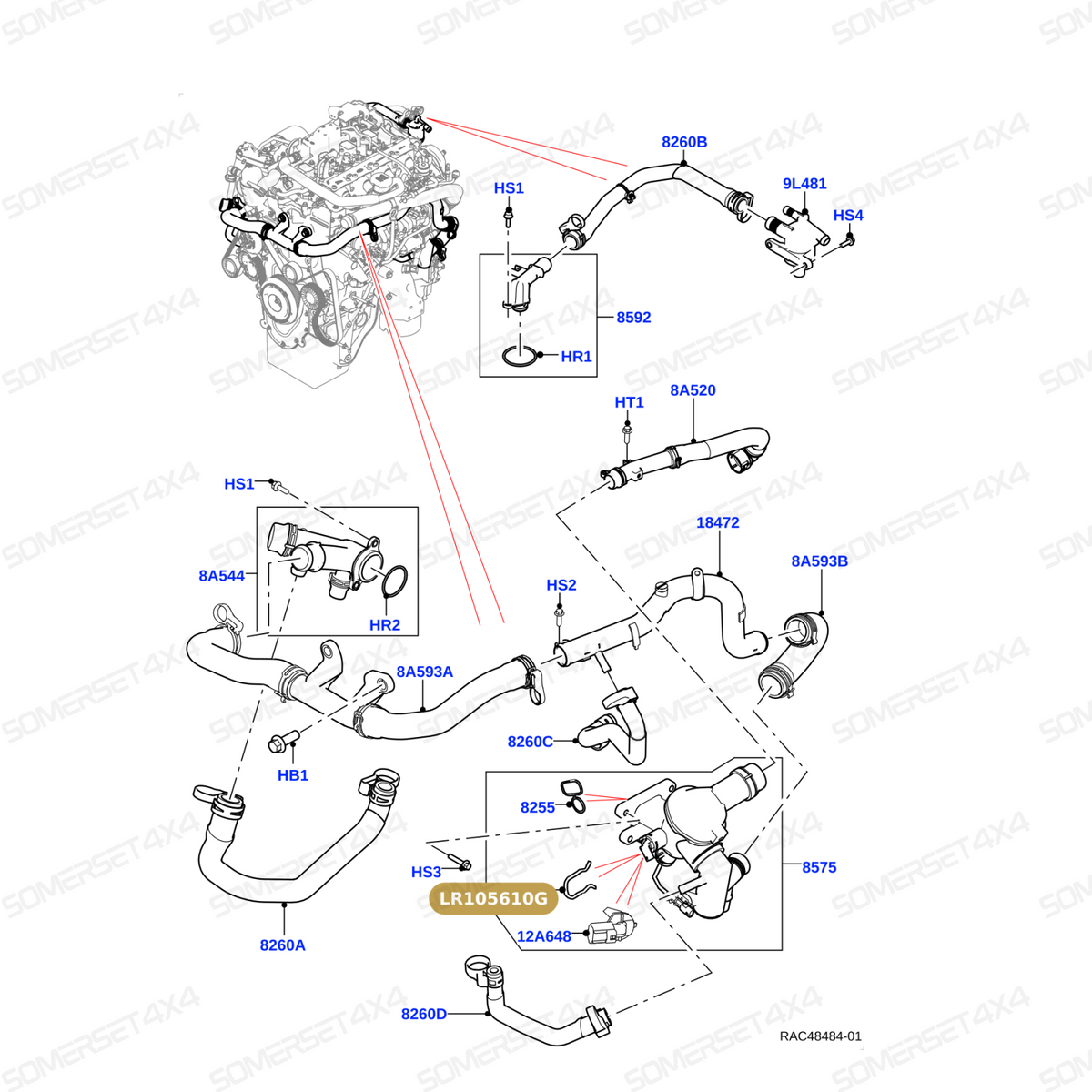 LR105610G LAND ROVER - RETAINER - SENSOR CLIP From WHALER