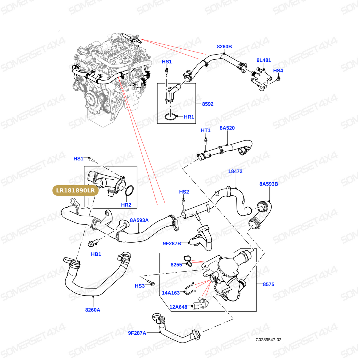 LR181890LR GENUINE LAND ROVER - TUBE - CONNECTING