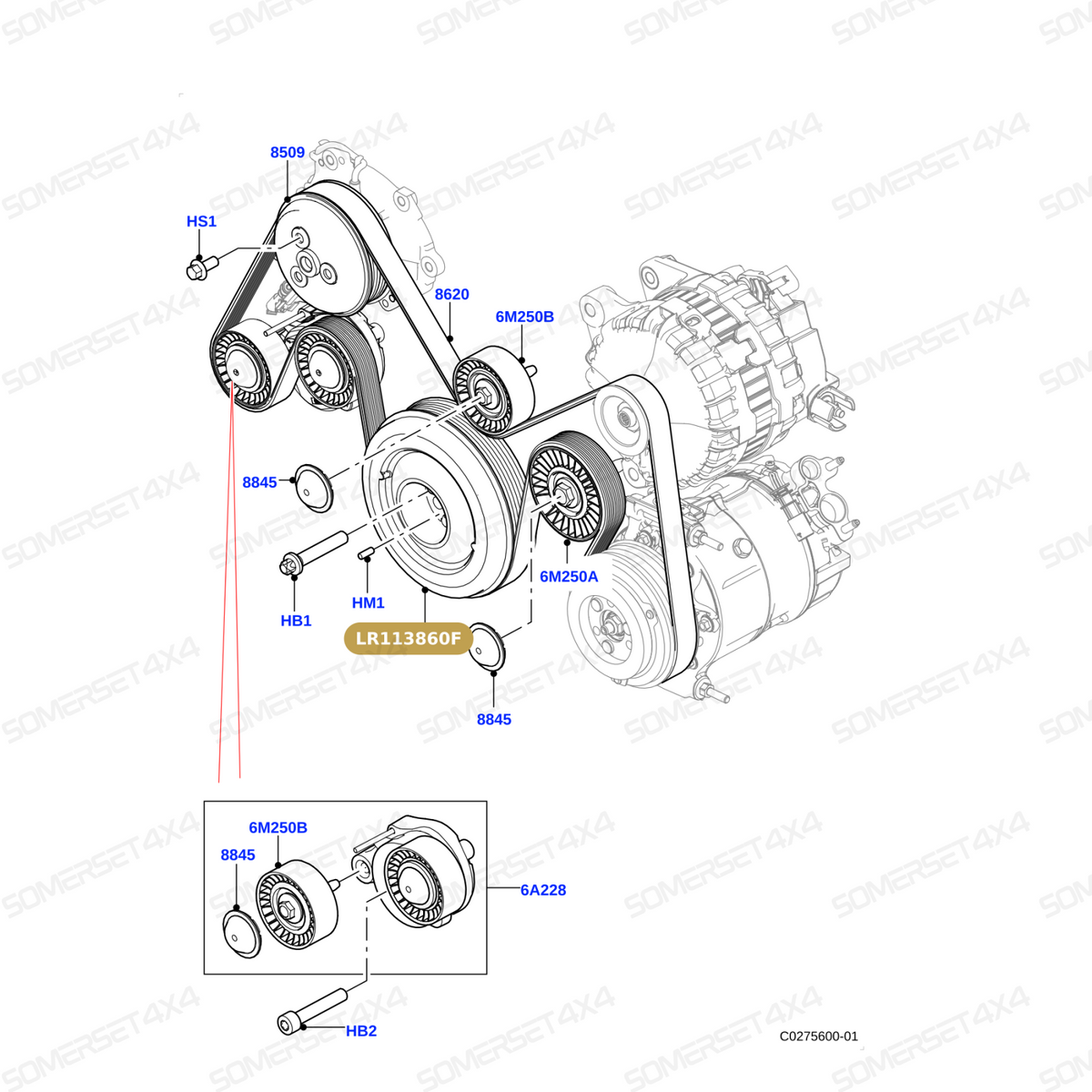 LR113860F LAND ROVER - PULLEY - CRANKSHAFT From FAI