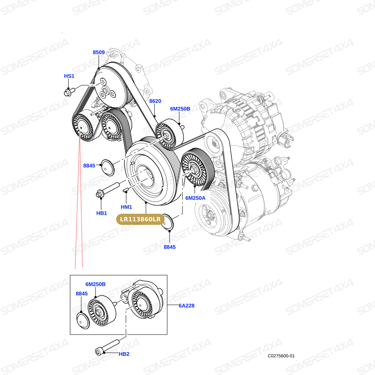 LR113860LR GENUINE LAND ROVER - PULLEY - CRANKSHAFT