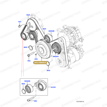 LR113860LR GENUINE LAND ROVER - PULLEY - CRANKSHAFT