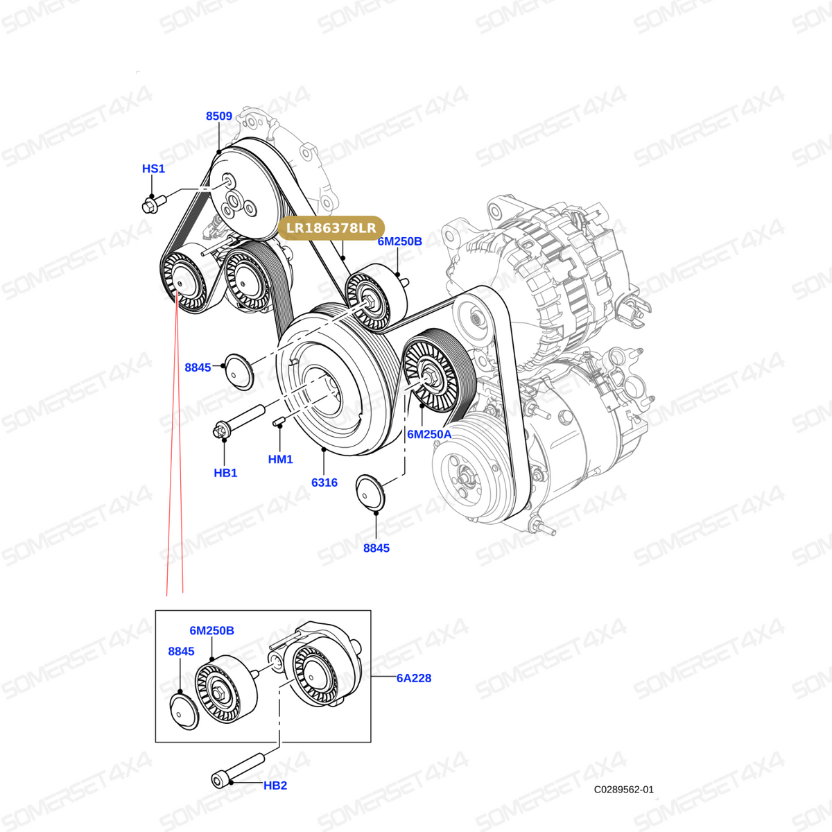 LR186378LR GENUINE LAND ROVER - Belt - Accessory Drive