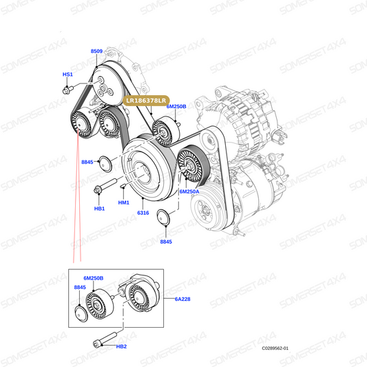 LR186378LR GENUINE LAND ROVER - Belt - Accessory Drive