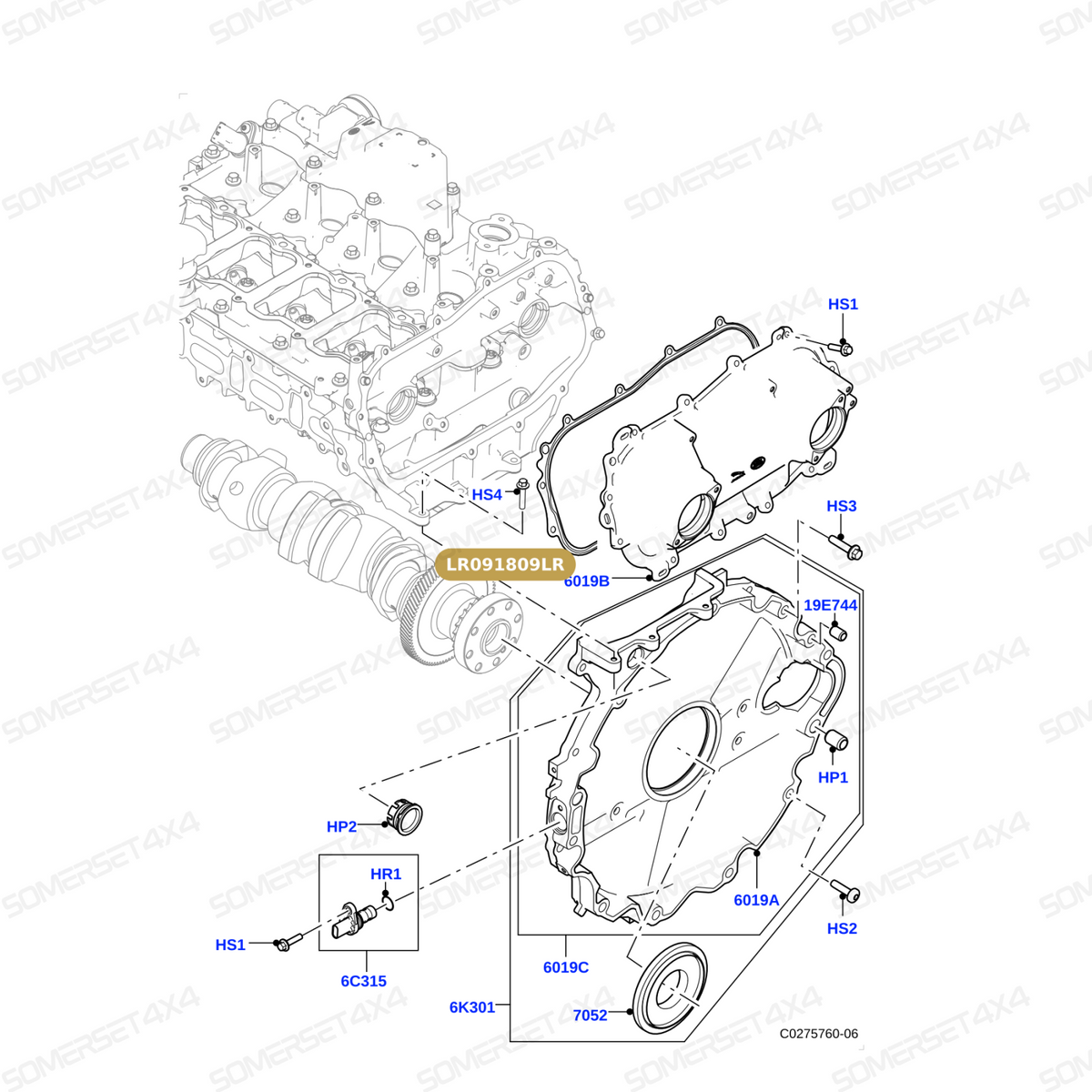 LR091809LR GENUINE LAND ROVER - GASKET - COVER