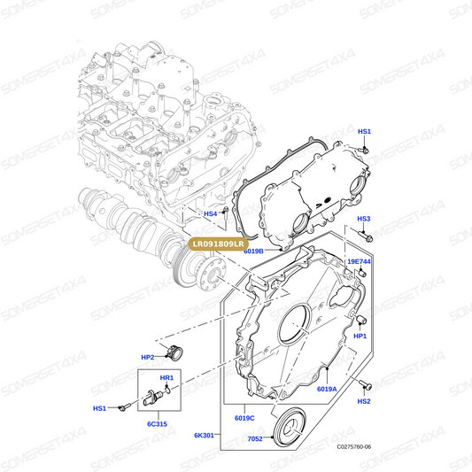 LR091809LR GENUINE LAND ROVER - GASKET - COVER