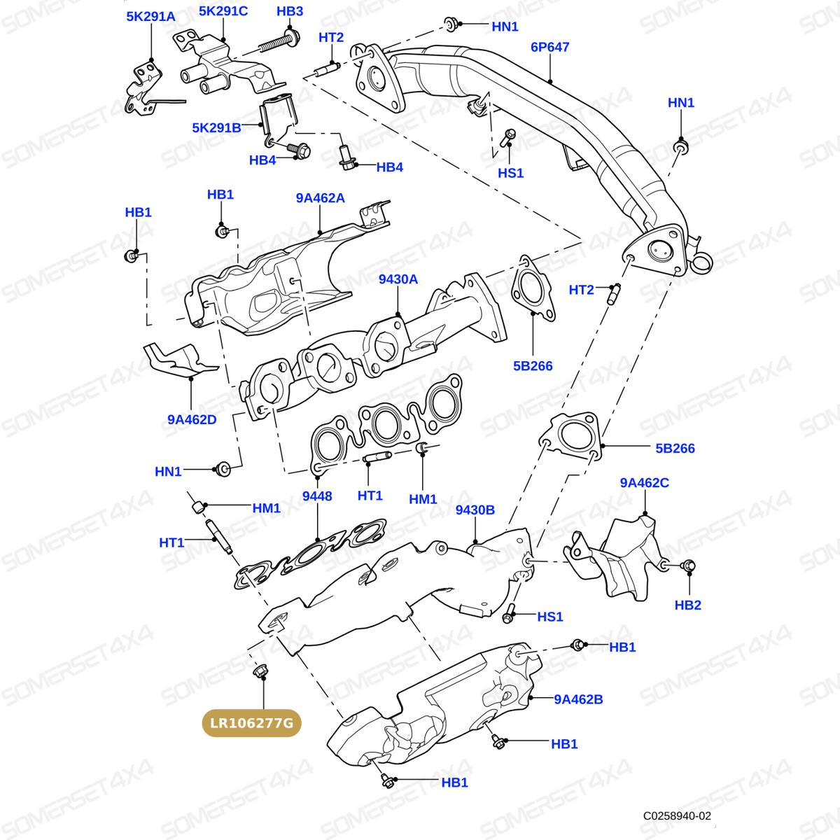 LR106277G LAND ROVER - NUT - HEX - FLANGED From OEM