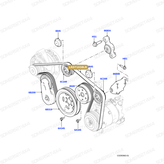LR071038LR GENUINE LAND ROVER - Belt - Accessory Drive