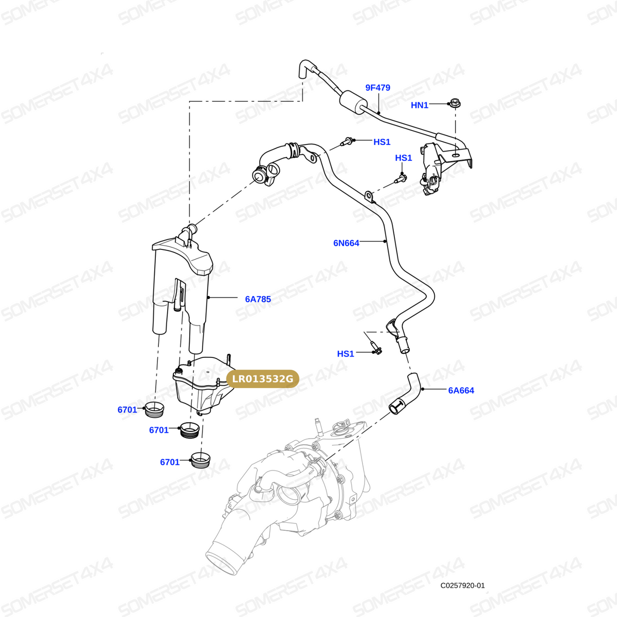 LR013532G LAND ROVER - OIL SEPARATOR RESERVOIR From OEM