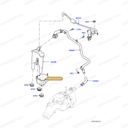 LR013532LR GENUINE LAND ROVER - RESERVOIR - OIL SEPARATOR