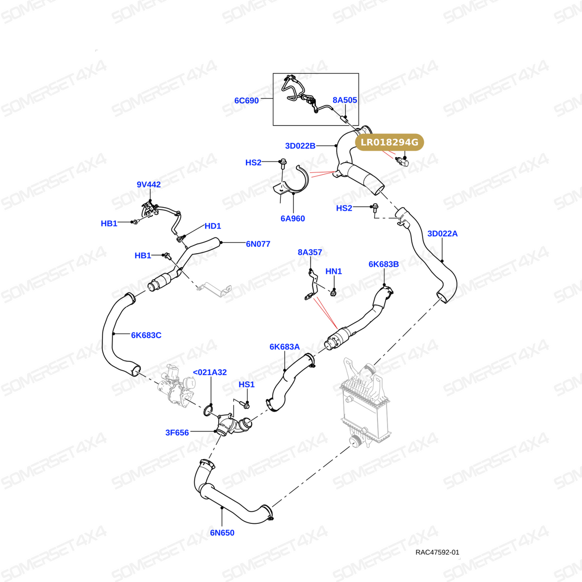 LR018294G LAND ROVER - SENSOR AIR CHARGE TEMPERATURE From OEM
