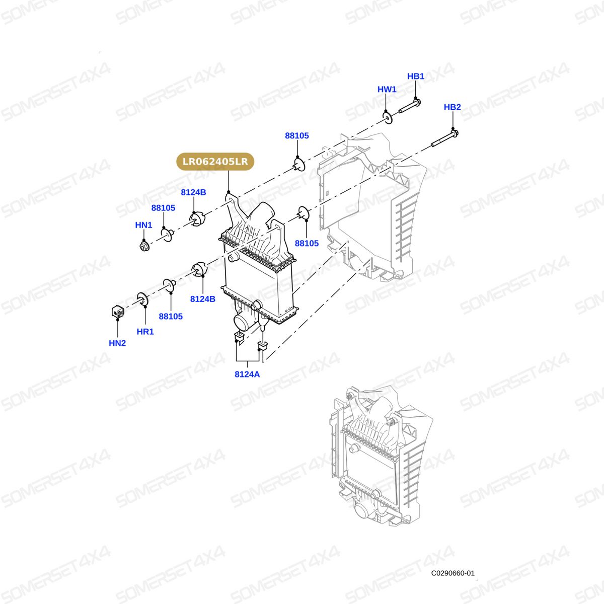 LR062405LR GENUINE LAND ROVER - INTERCOOLER