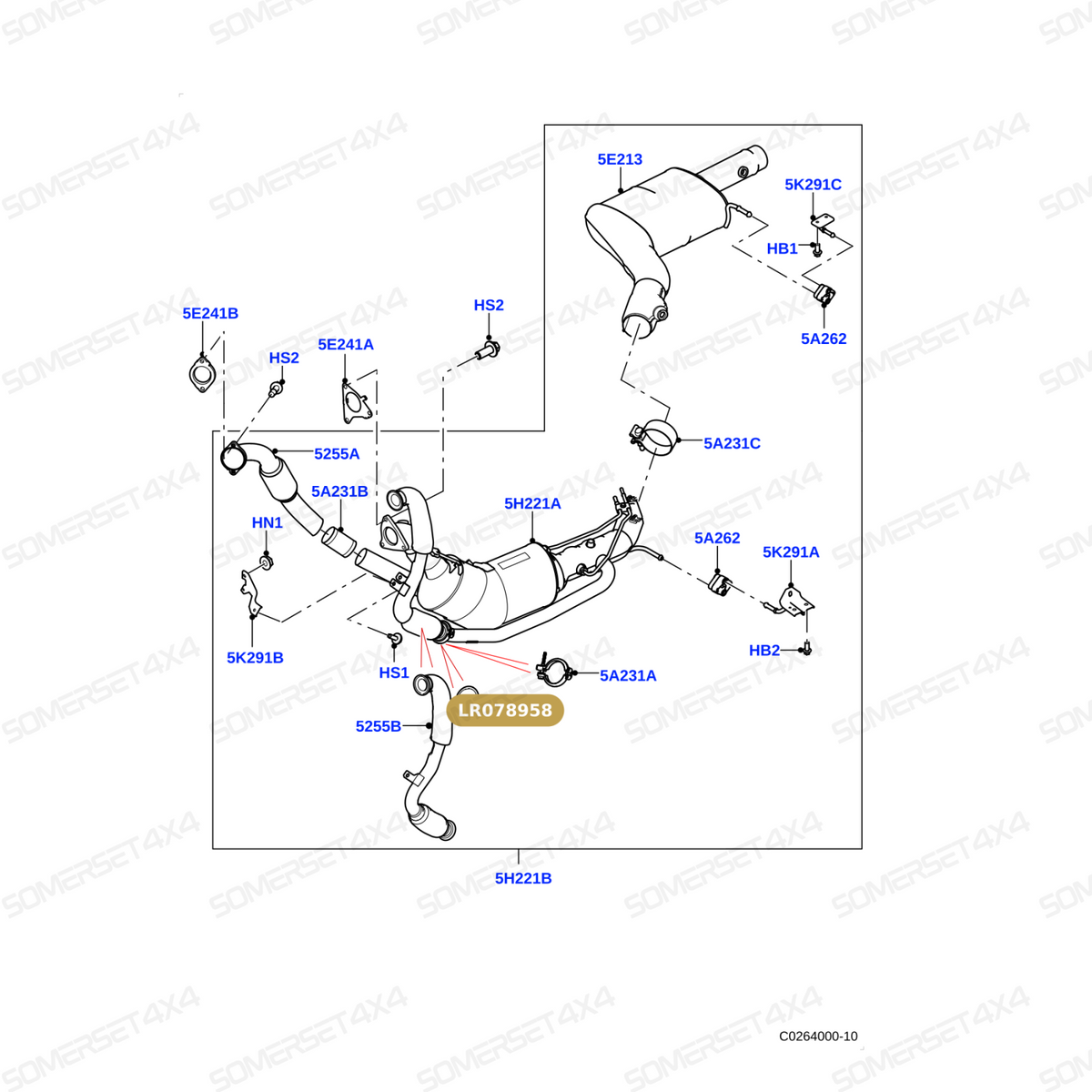 LR078958 LAND ROVER - GAKSET-EGR VALVE-LH 3.0D L405;L462;L494;L560 From ELRING