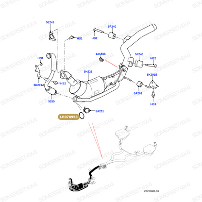 LR078958 LAND ROVER - GAKSET-EGR VALVE-LH 3.0D L405;L462;L494;L560 From ELRING