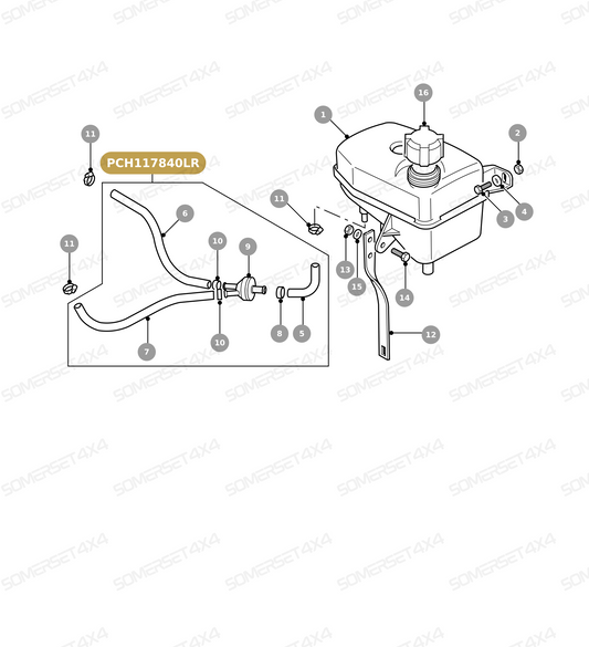 PCH117840LR GENUINE LAND ROVER - HOSE