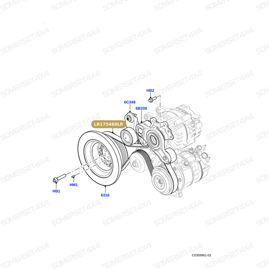 LR175460LR GENUINE LAND ROVER - Belt - Accessory Drive