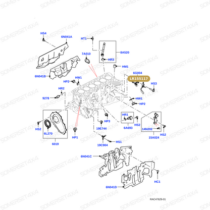 LR155117 LAND ROVER - SENSOR-CRANKSHAFT KNOCK-REAR 2.0L From BOSCH