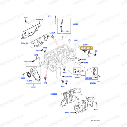 LR155117 LAND ROVER - SENSOR-CRANKSHAFT KNOCK-REAR 2.0L From BOSCH