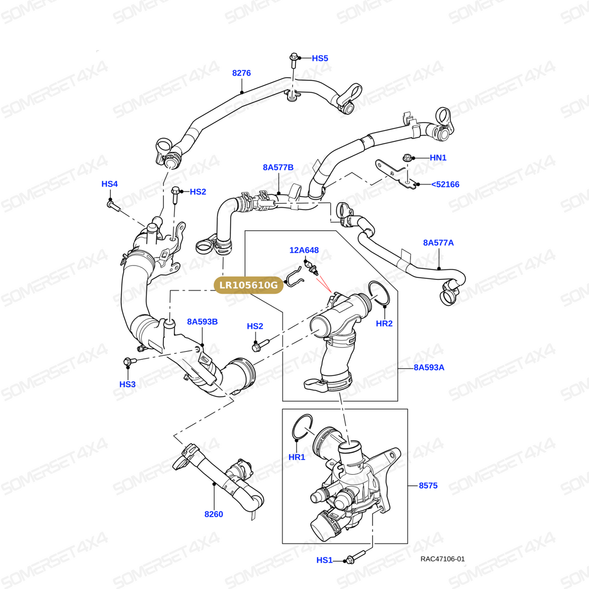 LR105610G LAND ROVER - RETAINER - SENSOR CLIP From WHALER