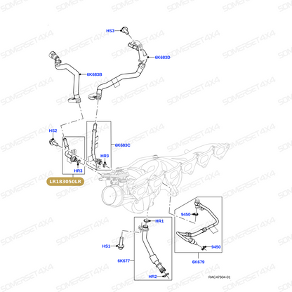 LR183050LR GENUINE LAND ROVER - CONNECTION - WATER
