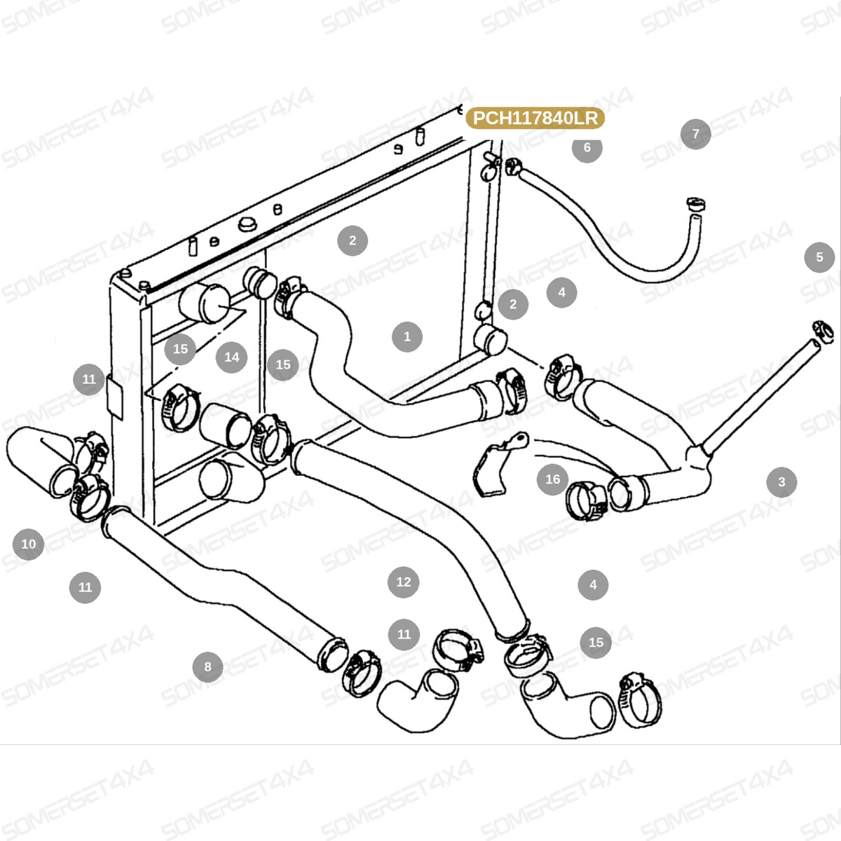 PCH117840LR GENUINE LAND ROVER - HOSE