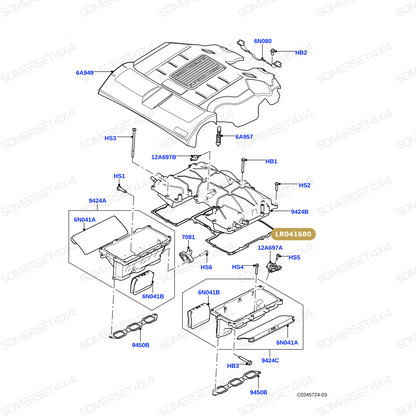 LR041680 LAND ROVER - GASKET-INLET MANIFOLD-UPPER 3.0SC L405;L462;L494;L560 From PR2 ALLMAKES