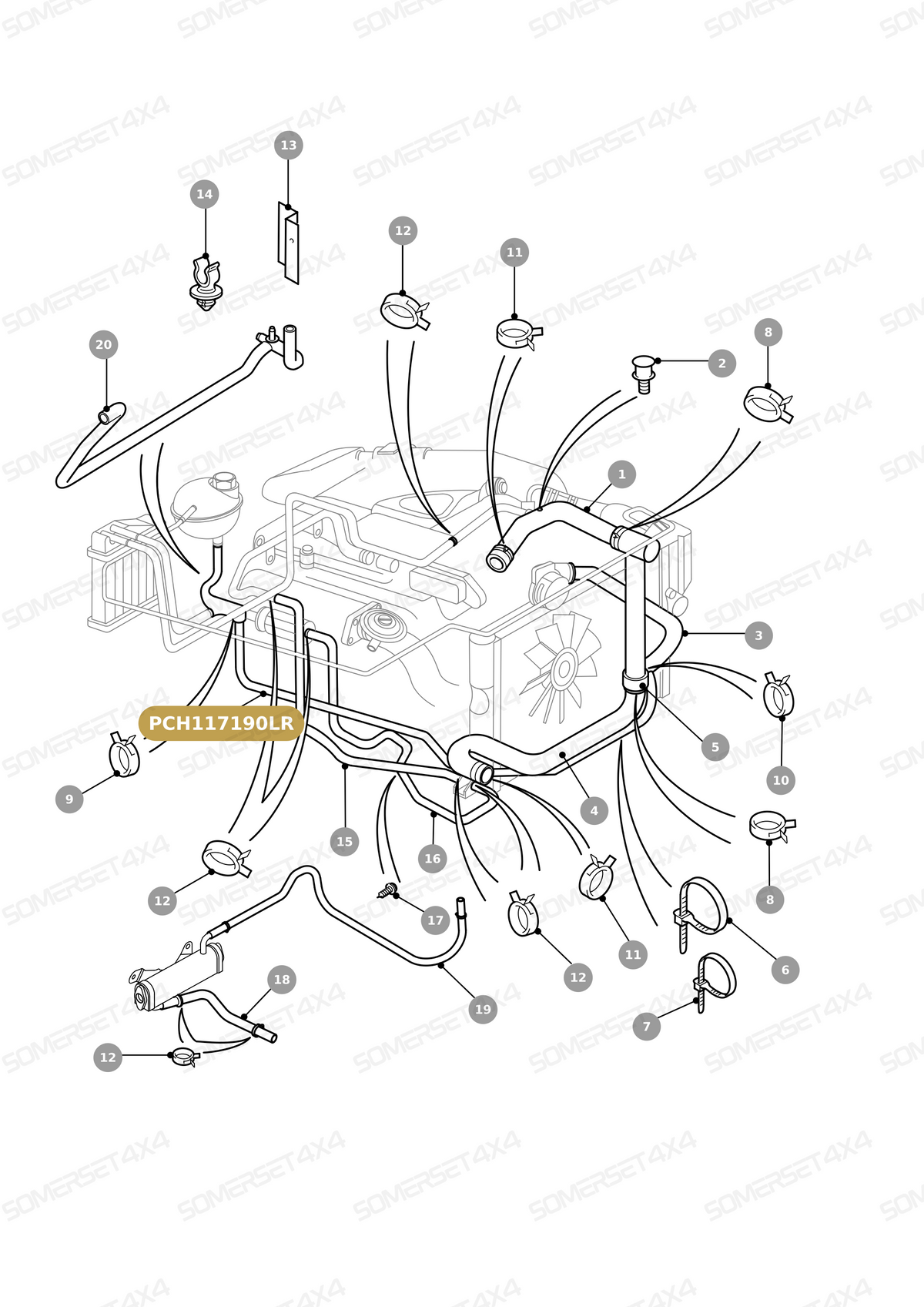 PCH117190LR GENUINE LAND ROVER - HOSE