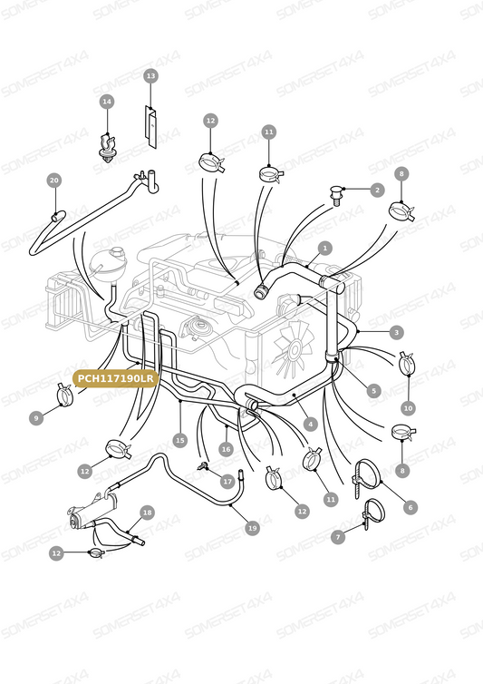 PCH117190LR GENUINE LAND ROVER - HOSE