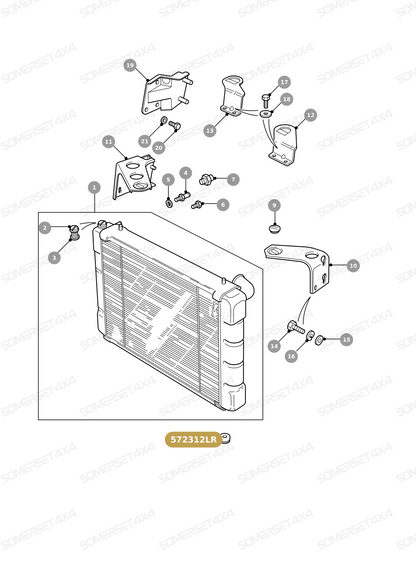 572312LR GENUINE LAND ROVER - BUSH - MOUNTING - RADIATOR
