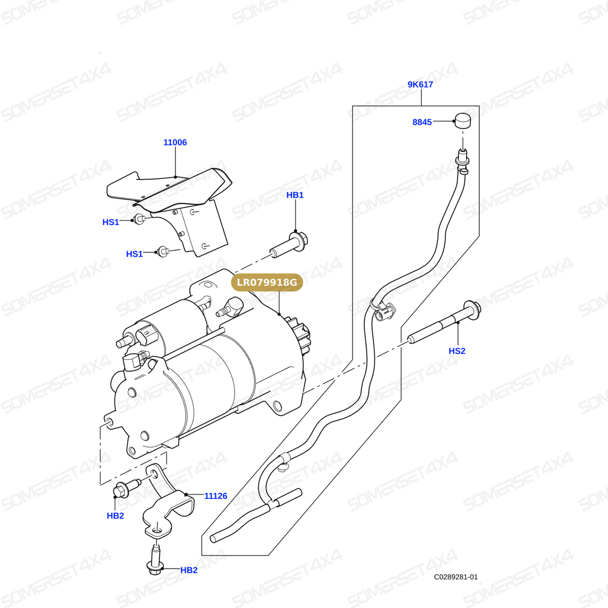 LR079918G LAND ROVER - STARTER MOTOR From DENSO