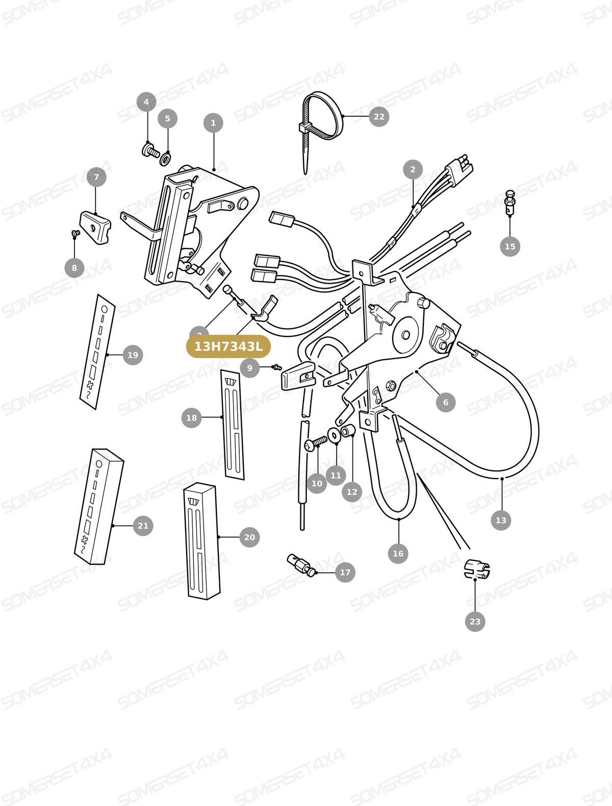 13H7343L LAND ROVER - CABLE CLIP From PR2 ALLMAKES OE