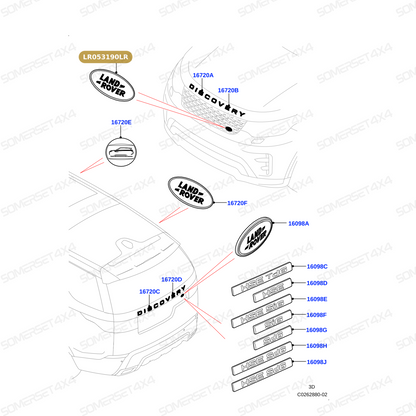 LR053190LR GENUINE LAND ROVER - NAME PLATE - METAL