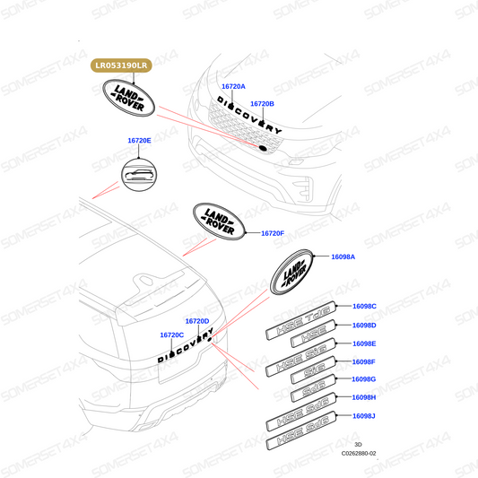 LR053190LR GENUINE LAND ROVER - NAME PLATE - METAL