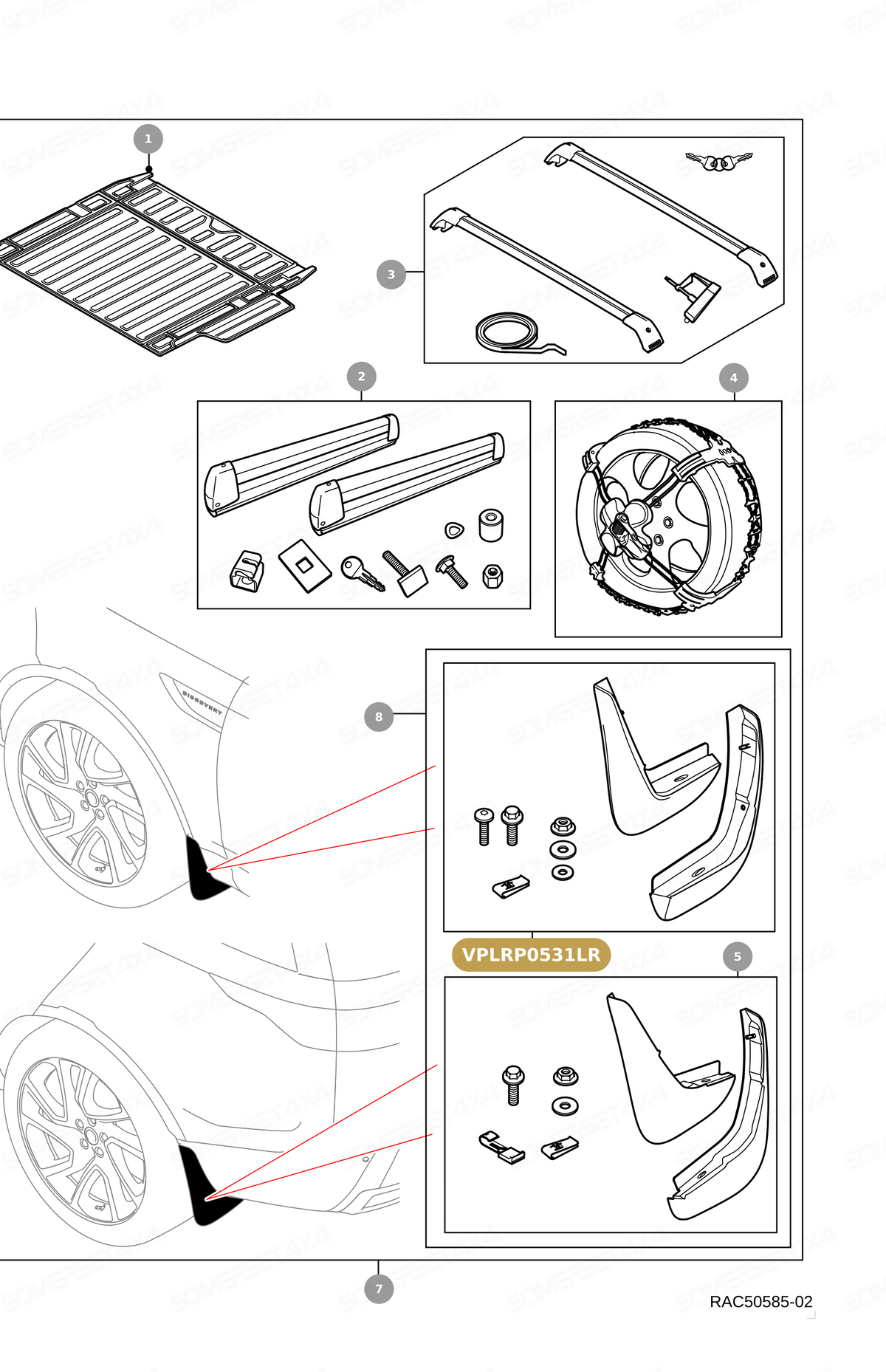 VPLRP0531LR GENUINE LAND ROVER - MUDFLAPS - FRONT - SET