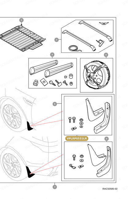 VPLRP0531LR GENUINE LAND ROVER - MUDFLAPS - FRONT - SET