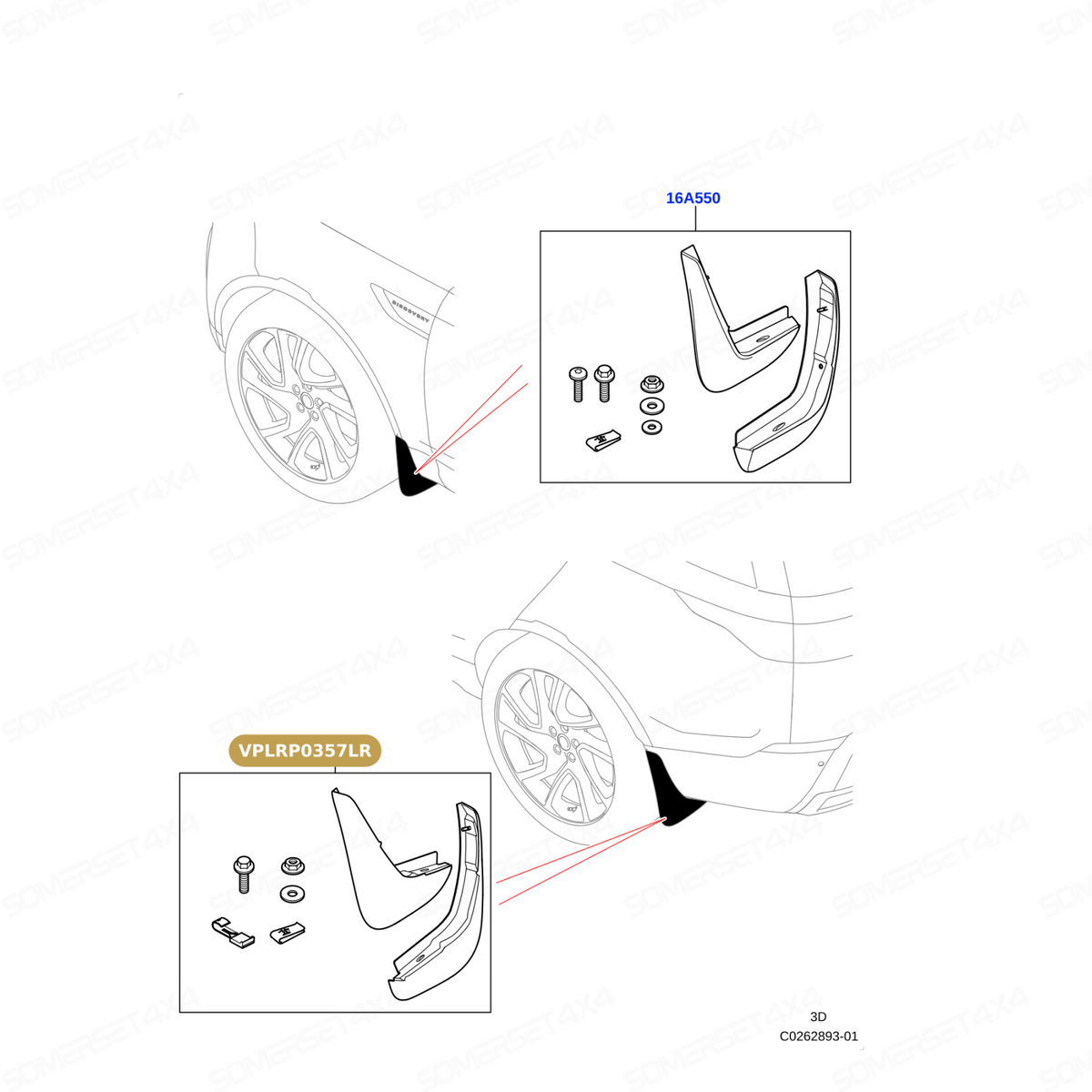 VPLRP0357LR GENUINE LAND ROVER - KIT - MUDFLAP - REAR