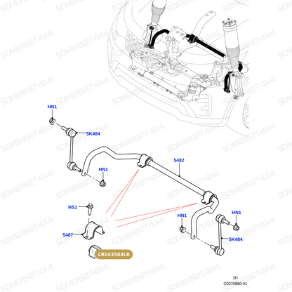 LR043584LR GENUINE LAND ROVER - INSULATOR - STABILIZER BAR