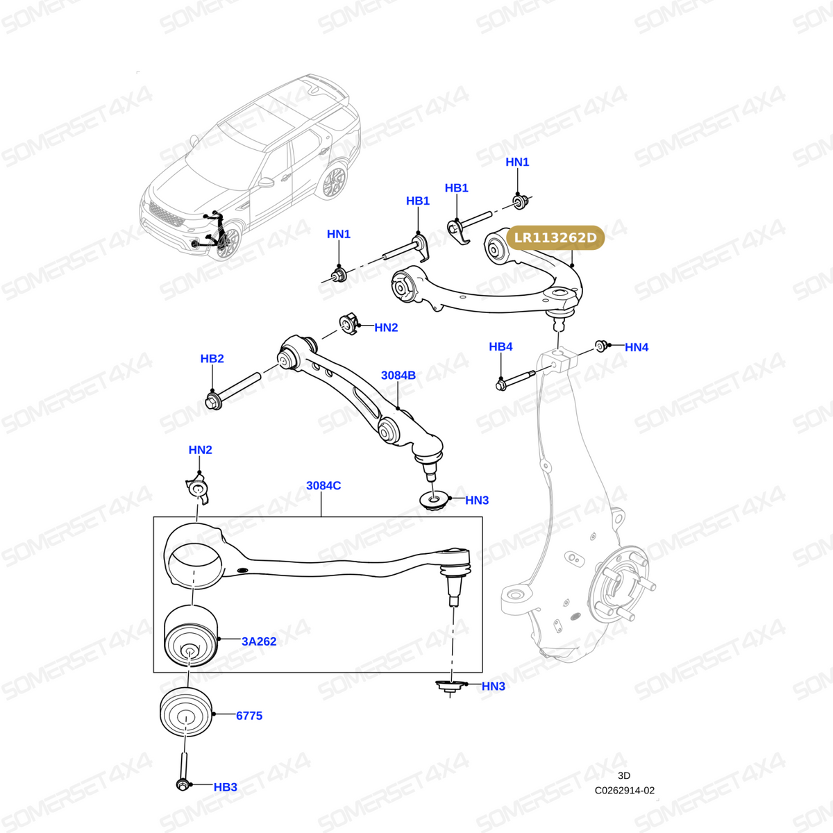 LR113262D LAND ROVER - FRONT SUSPENSION ARM From DELPHI