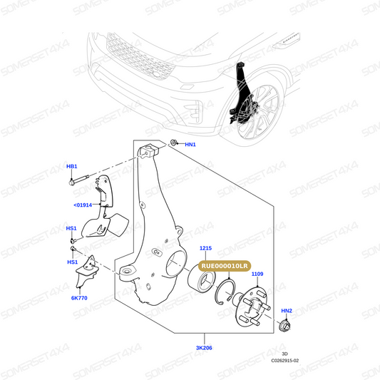 RUE000010LR GENUINE LAND ROVER - CIRCLIP