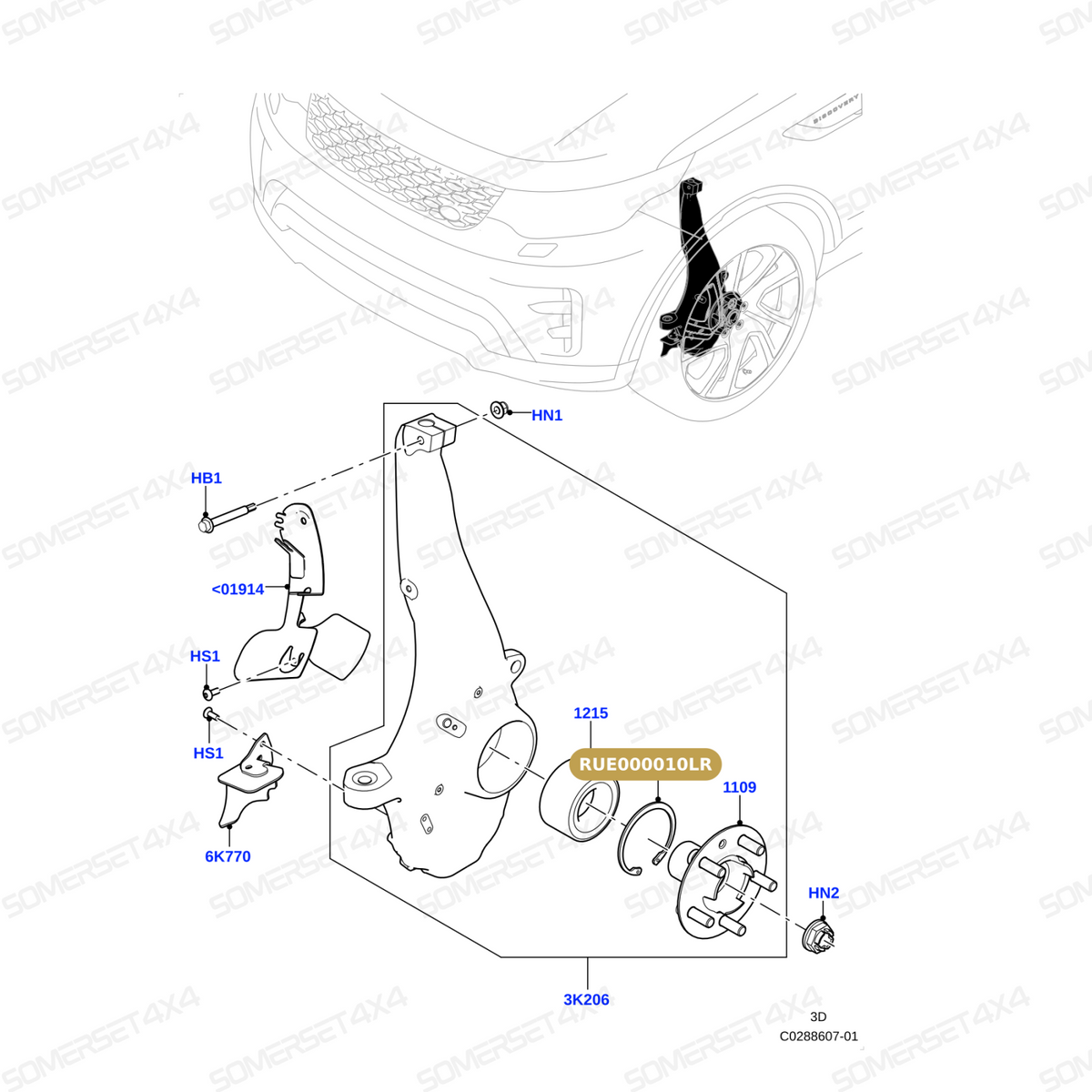 RUE000010LR GENUINE LAND ROVER - CIRCLIP