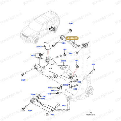LR037690 LAND ROVER - ARM REAR SUSPENSION - RR L405 From ALLMAKES