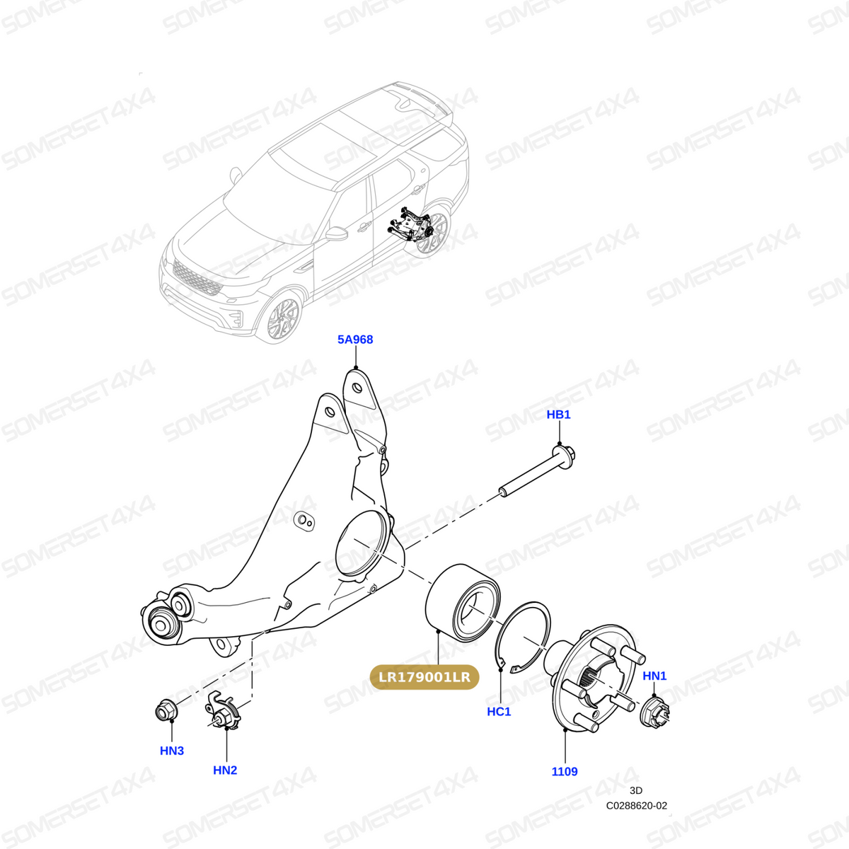 LR179001LR GENUINE LAND ROVER - BEARING - WHEEL HUB
