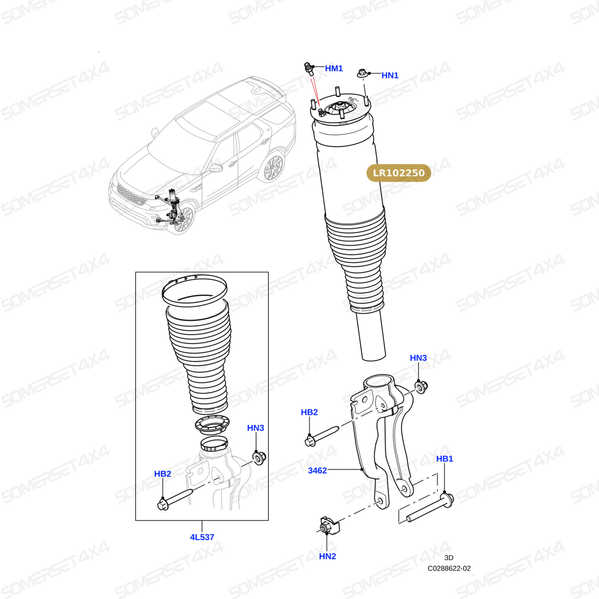 LR102250 LAND ROVER - SHOCK ABSORBER From BWI