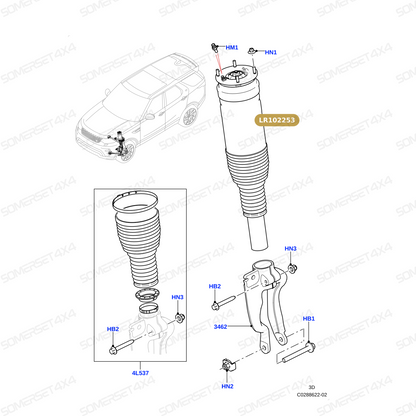 LR102253 LAND ROVER - SHOCK ABSORBER From BWI