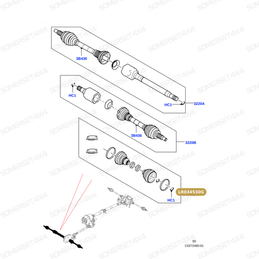 LR034530G LAND ROVER - BOOT - KIT - DRIVESHAFTS - RH/LH - FRONT From GKN